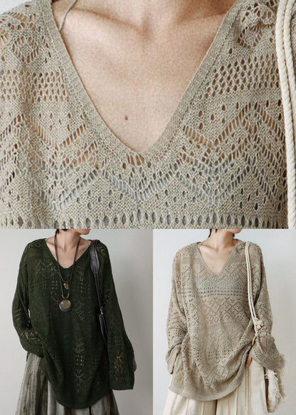Women's Knit Top Hollow Out Fall Style 4