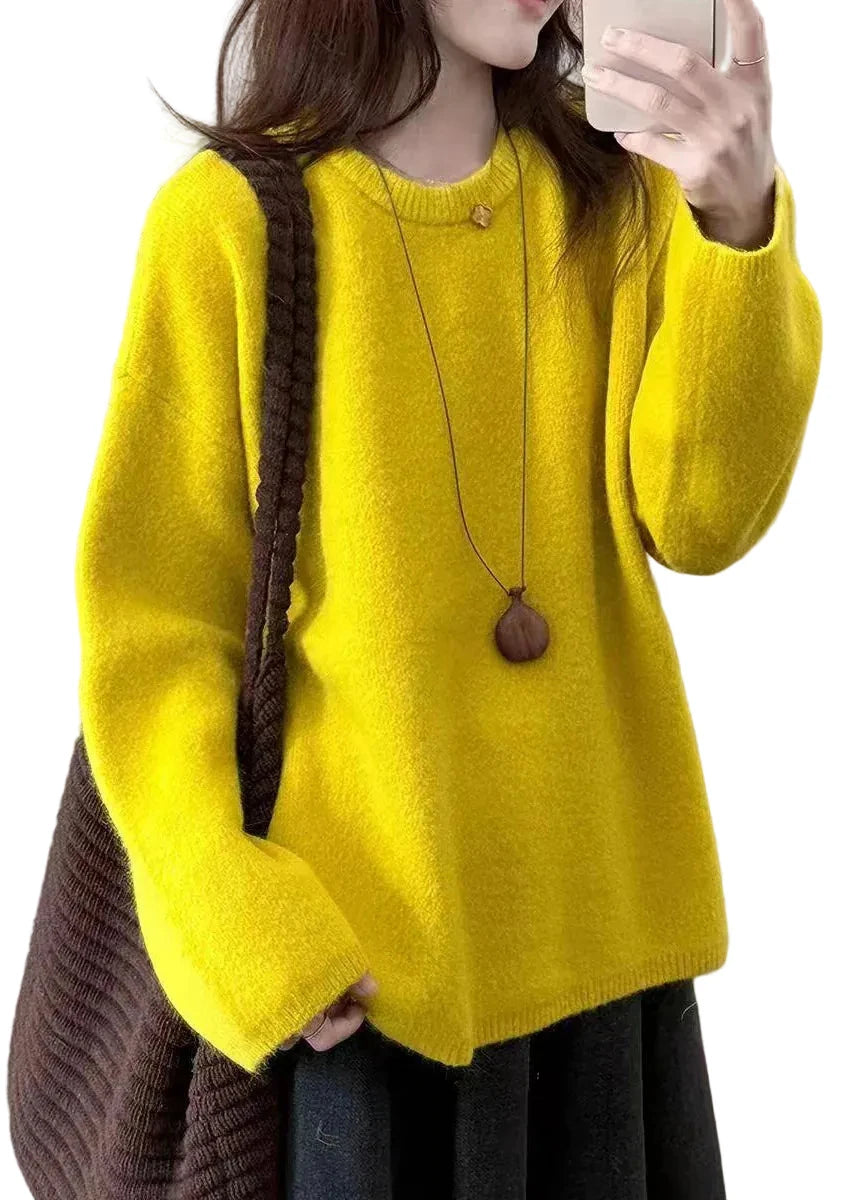 Women's Knit Top O-Neck Casual Warm Style 0