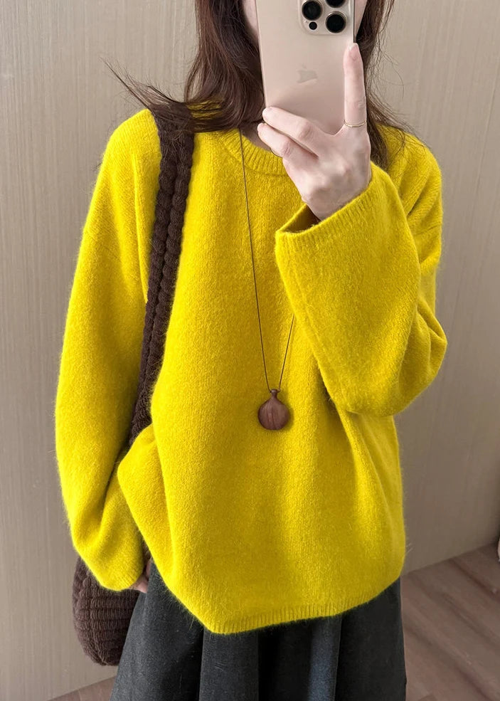Women's Knit Top O-Neck Casual Warm Style 1