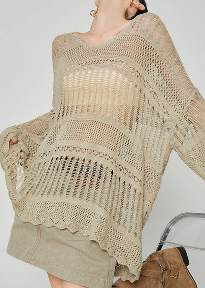 Women's Knit Top Slash Neck Hollow Out Style 0