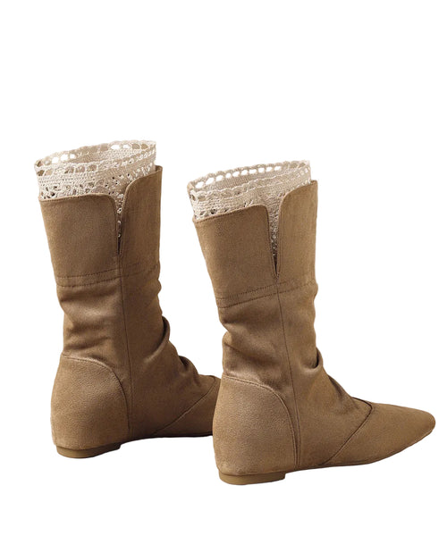 Women's Lace-Up Boots Spliced Design 4