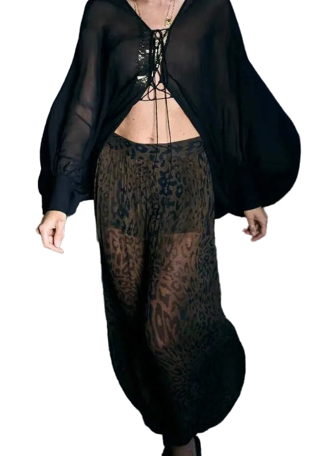 Women's Lantern Pants Leopard Print Summer Style 0