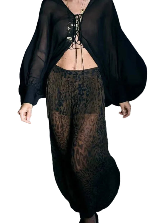 Women's Lantern Pants Leopard Print Summer Style 0