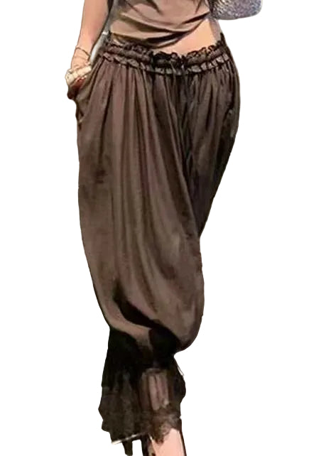 Women's Lantern Pants Oversized Patchwork Lace Style 0
