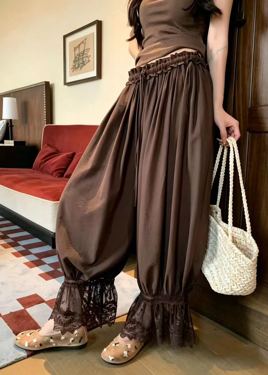 Women's Lantern Pants Oversized Patchwork Lace Style 1