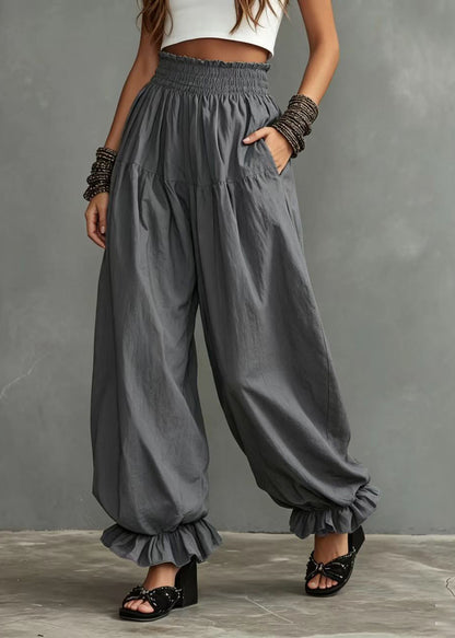 Women's Lantern Pants Oversized Ruffled High Waist 1