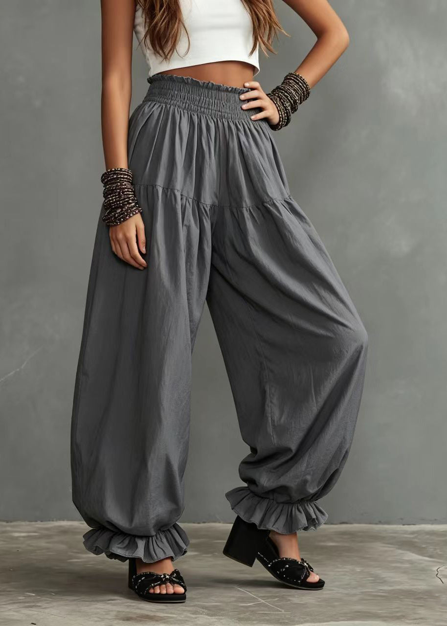 Women's Lantern Pants Oversized Ruffled High Waist 2