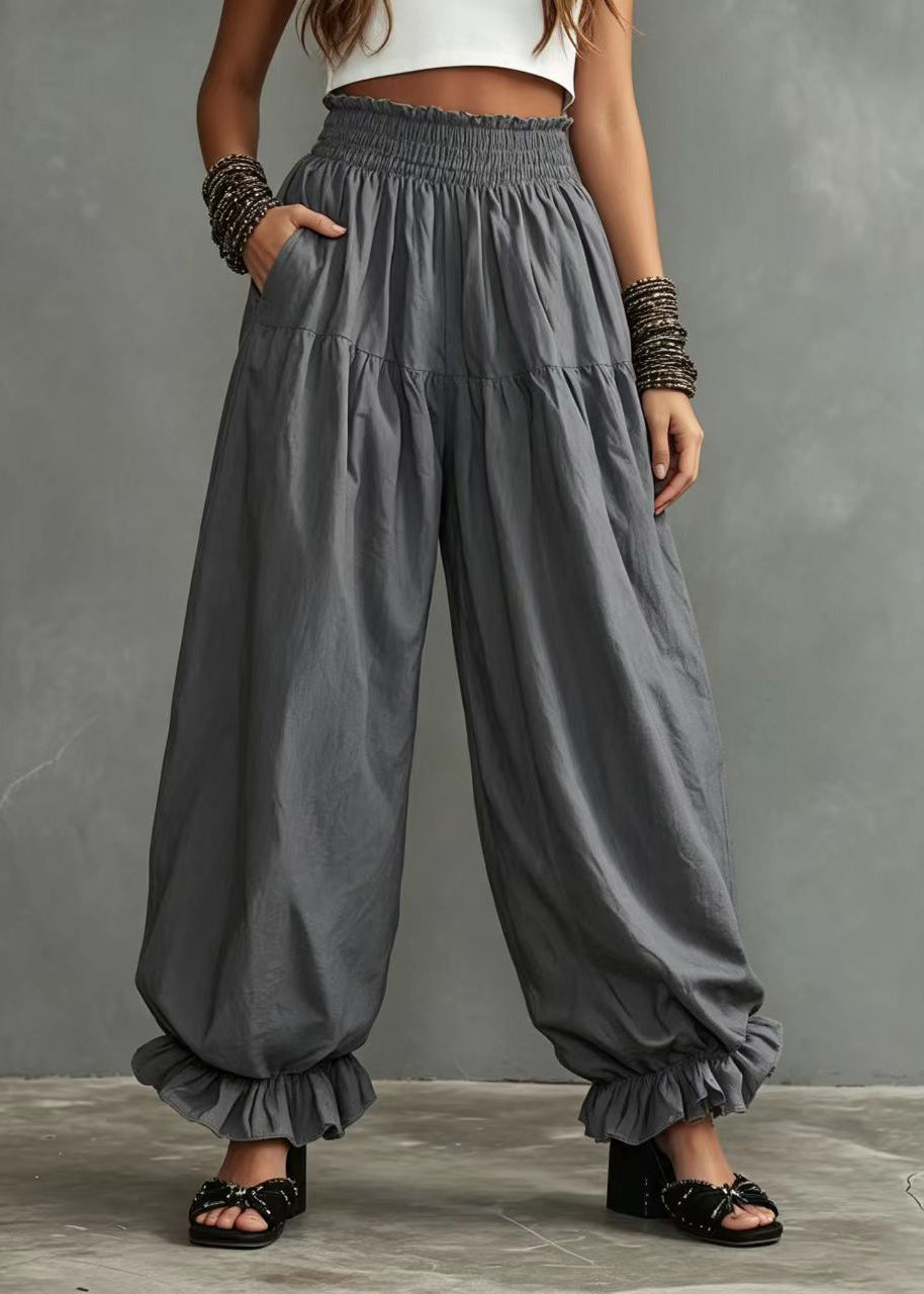 Women's Lantern Pants Oversized Ruffled High Waist 3