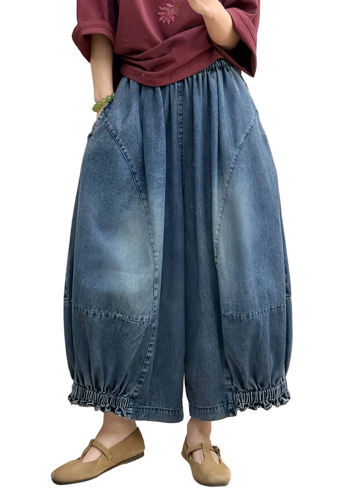 Women's Lantern Pants Patchwork Style 0