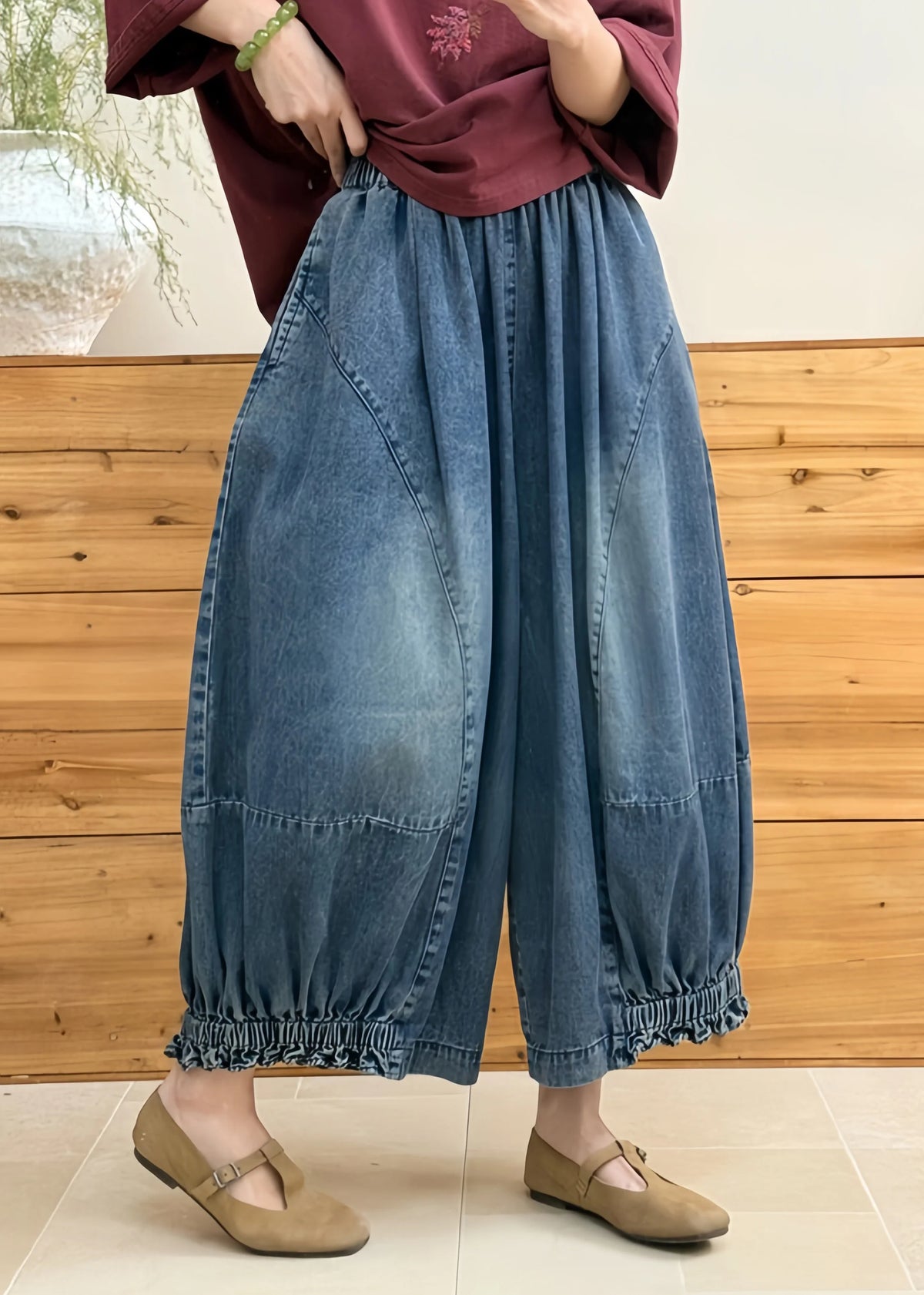 Women's Lantern Pants Patchwork Style 1