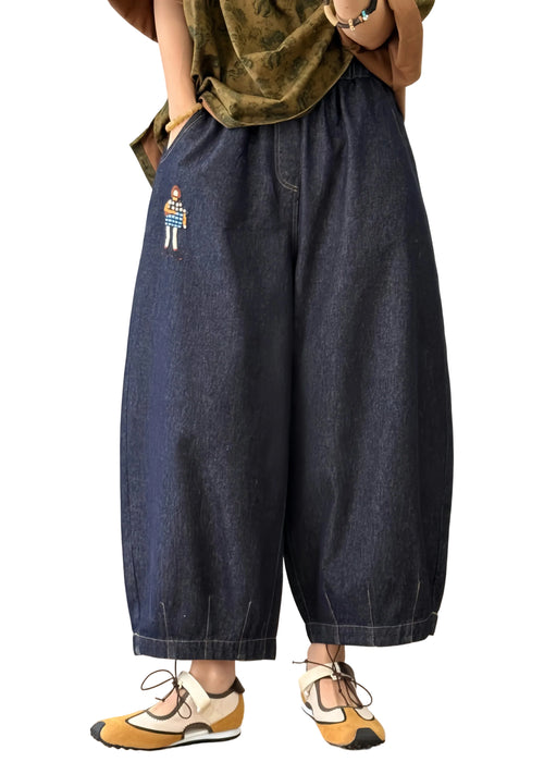 Women's Lantern Pants Plus Size Patchwork Embroidered Design 0