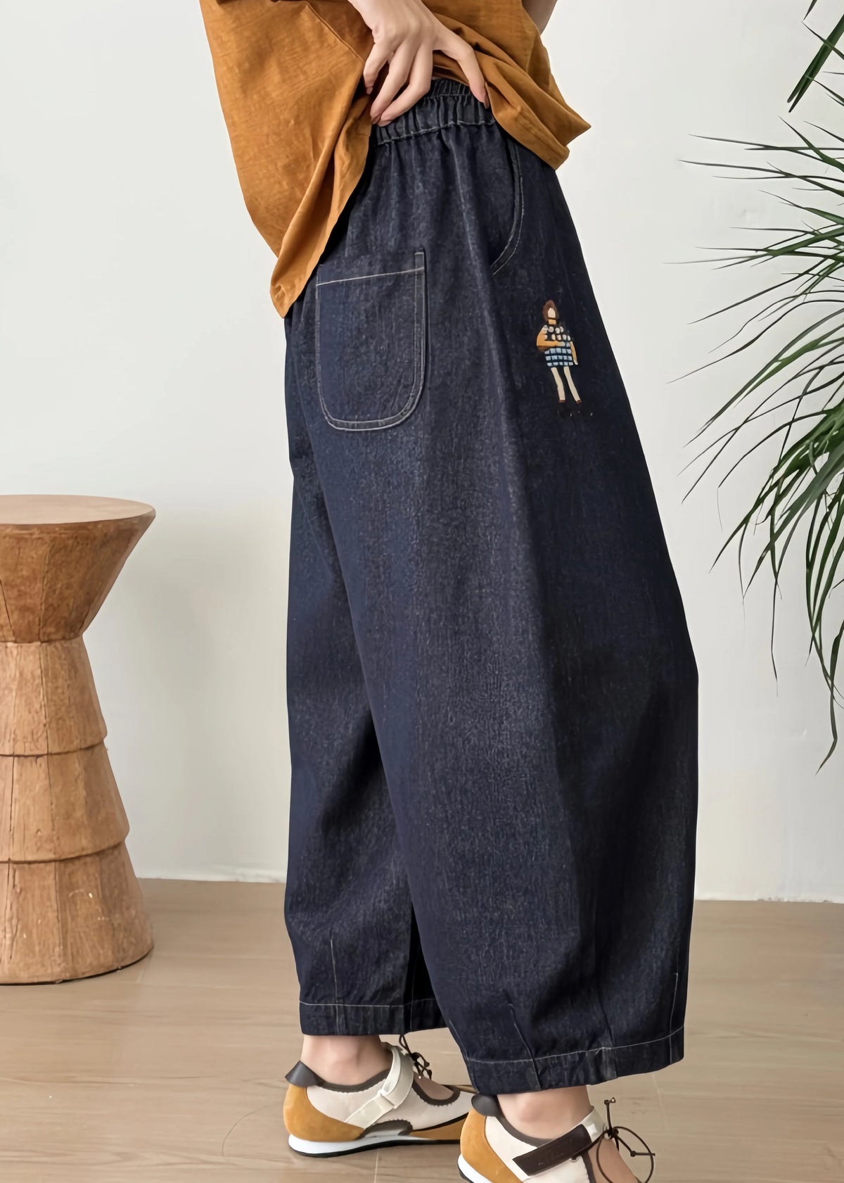 Women's Lantern Pants Plus Size Patchwork Embroidered Design 2