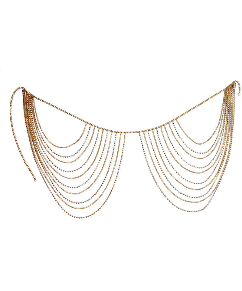 Women's Layered Body Chain Tassel Style 4