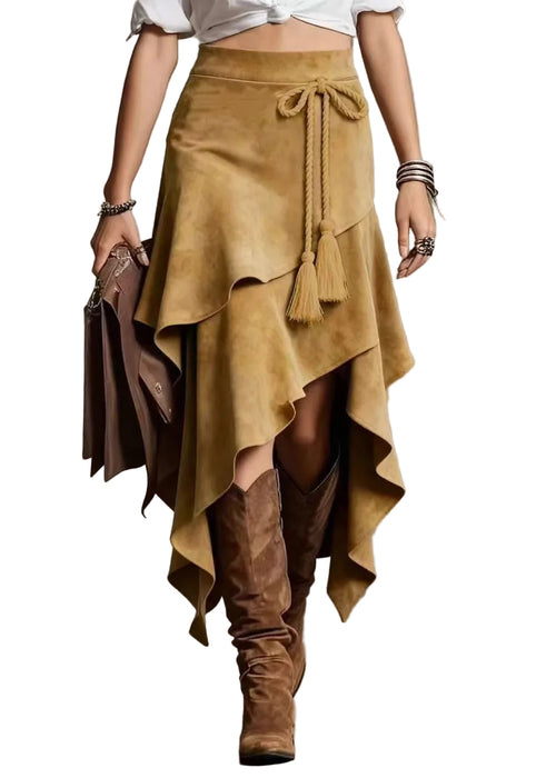 Women's Layered Skirt Asymmetrical Lace-Up Style 0