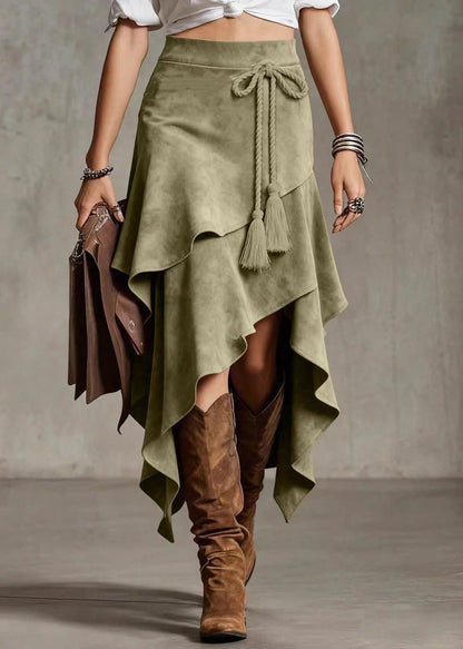 Women's Layered Skirt Asymmetrical Lace-Up Style 1