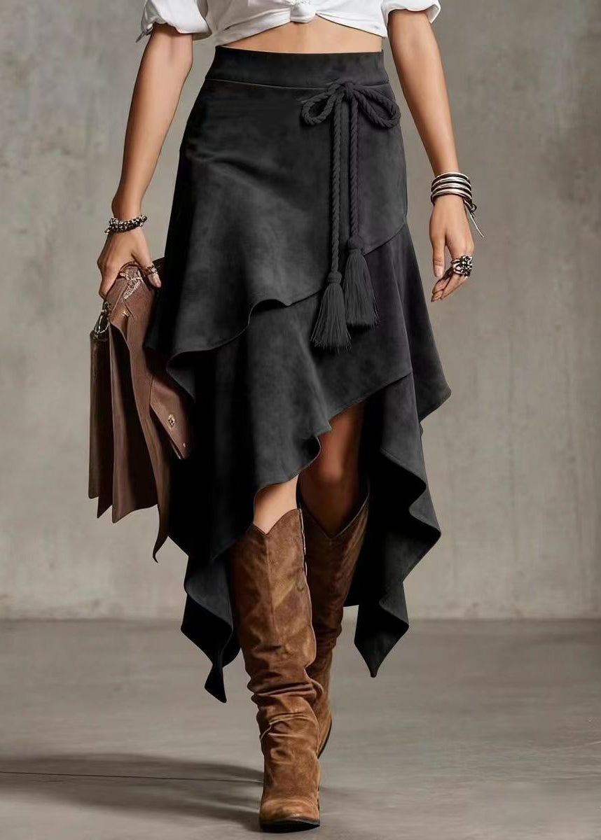 Women's Layered Skirt Asymmetrical Lace-Up Style 3