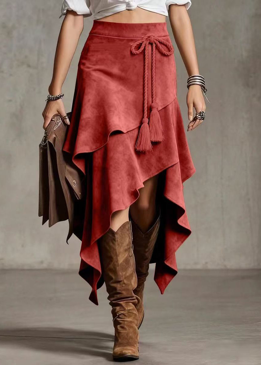 Women's Layered Skirt Asymmetrical Lace-Up Style 4