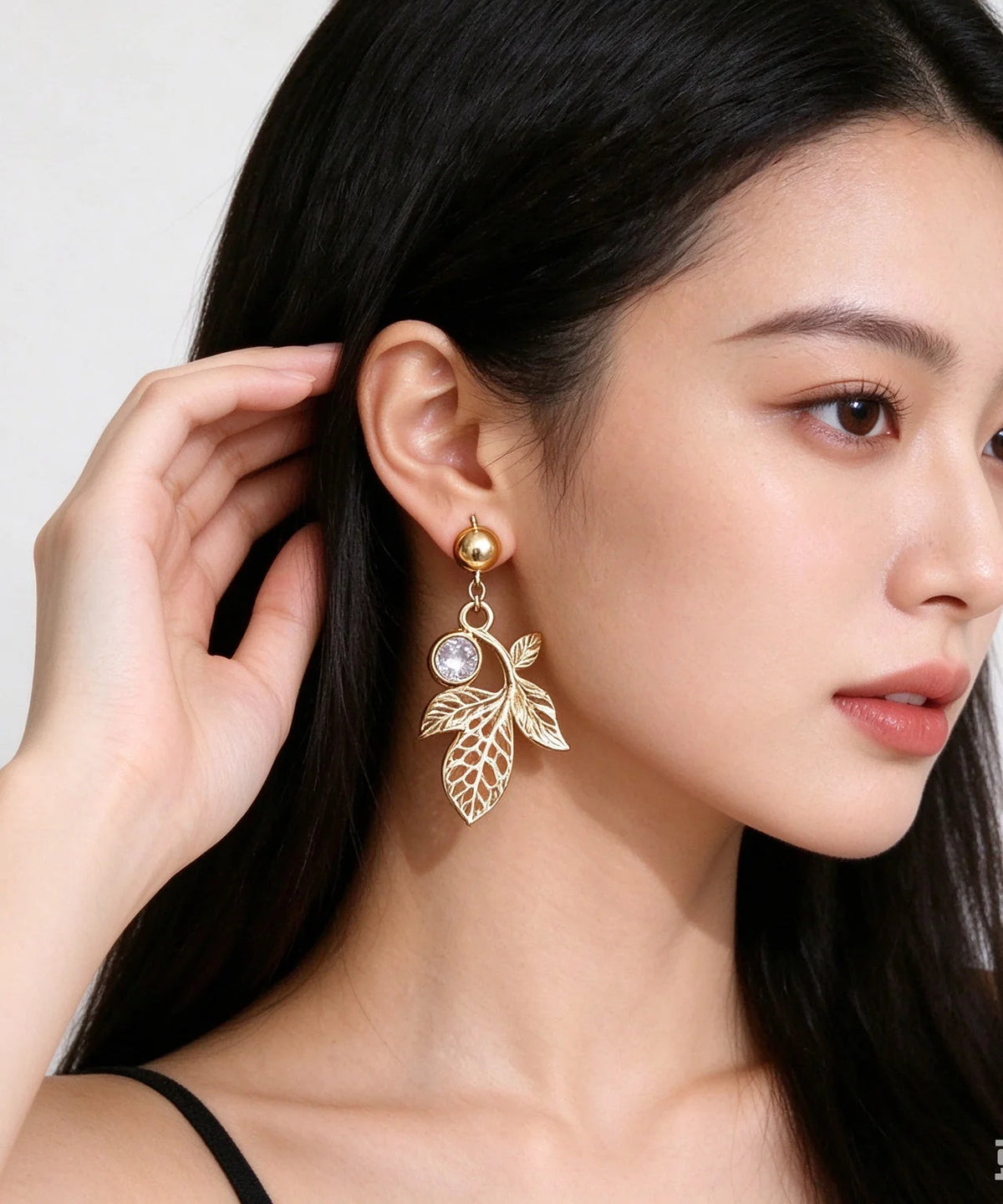 Women's Leaf Drop Earrings Hollow Design 2