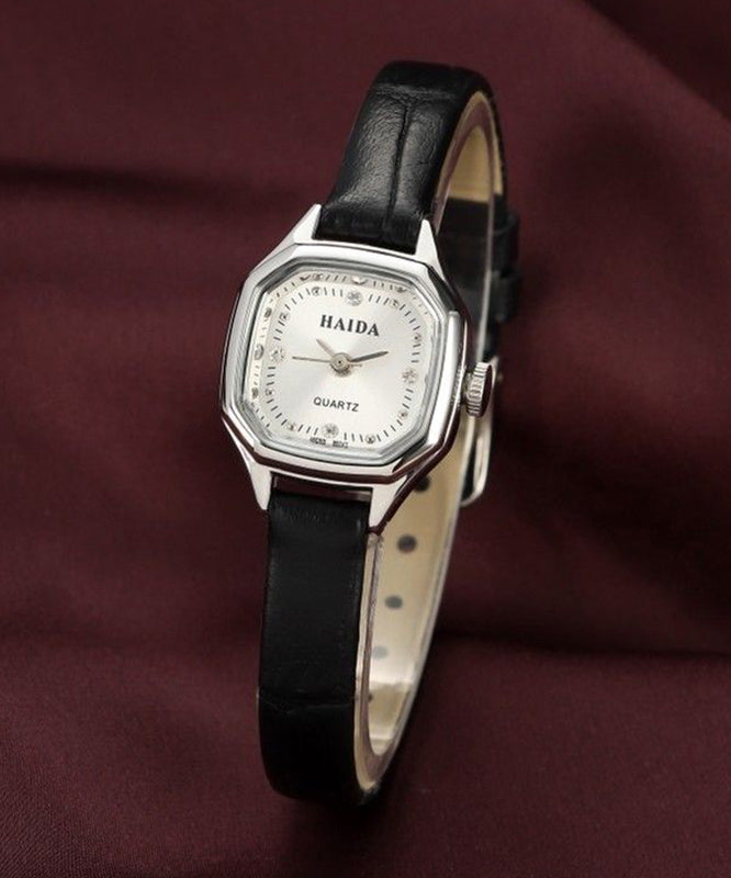 Women's Leather Patchwork Watch with Zircon Accents 1