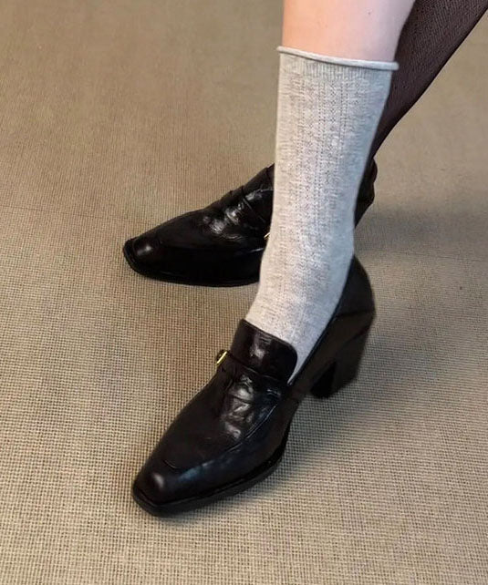 Women's Loafers Chunky Heel Casual Shoes 1