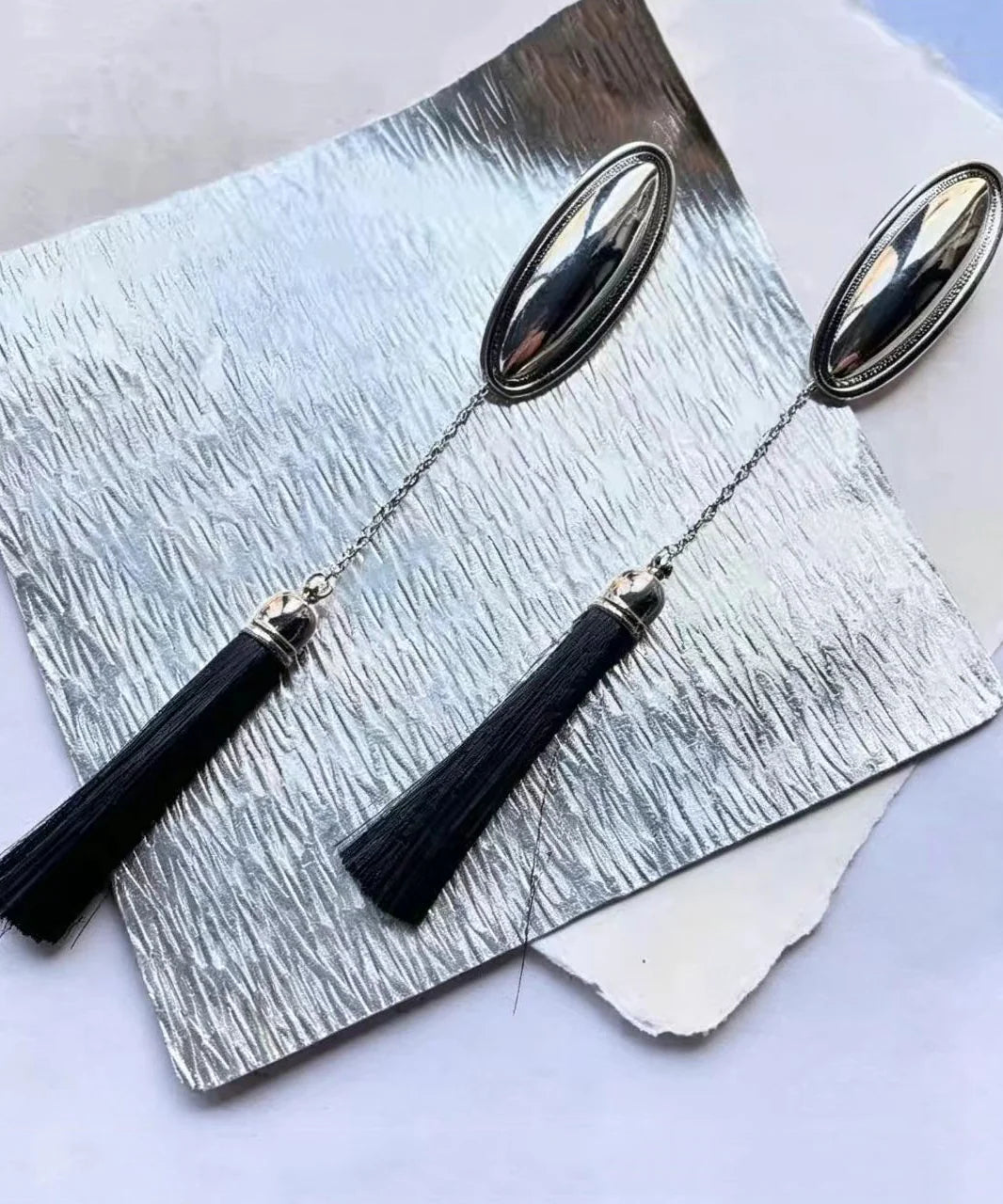 Women's Long Chain Tassel Drop Earrings Retro Style 2