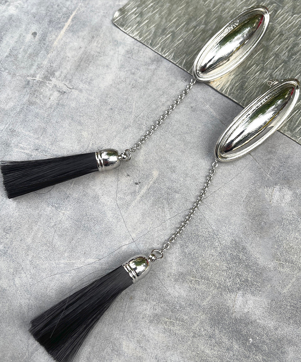 Women's Long Chain Tassel Drop Earrings Retro Style 3