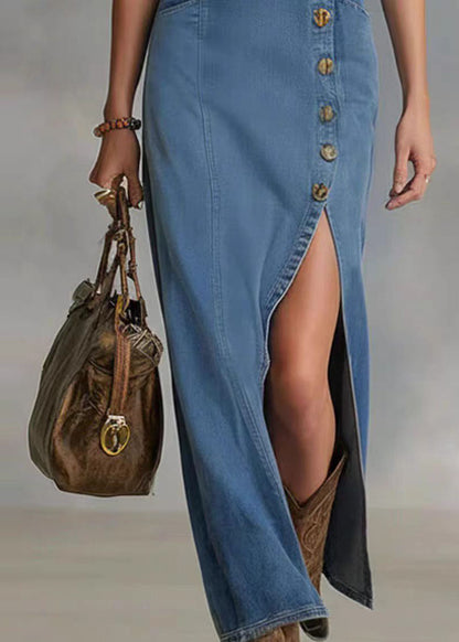 Women's Long Dress Asymmetrical Side Open Slim Fit 4