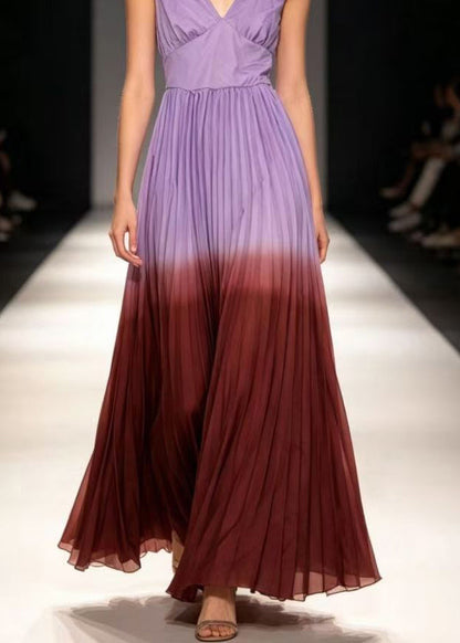 Women’s Long Dress Colorblock Backless Spaghetti Strap 4