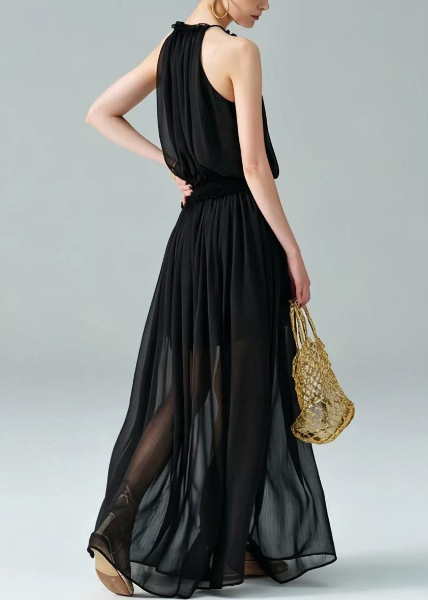 Women's Long Dress Halter Cold Shoulder Casual 3
