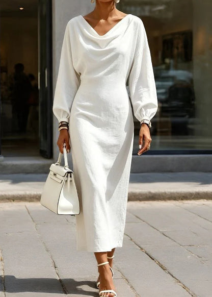 Women's Long Dress Lantern Sleeve Casual Style 1