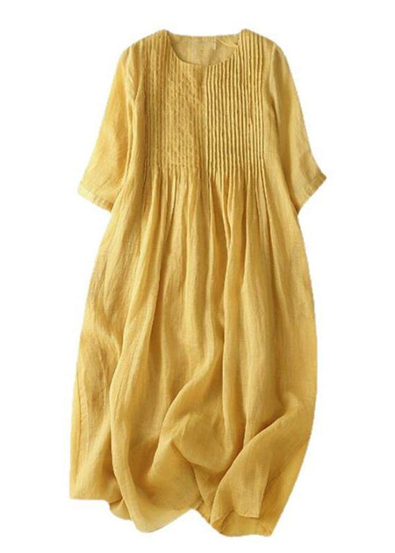 Women's Long Dress Patchwork Wrinkled Style Short Sleeve 0