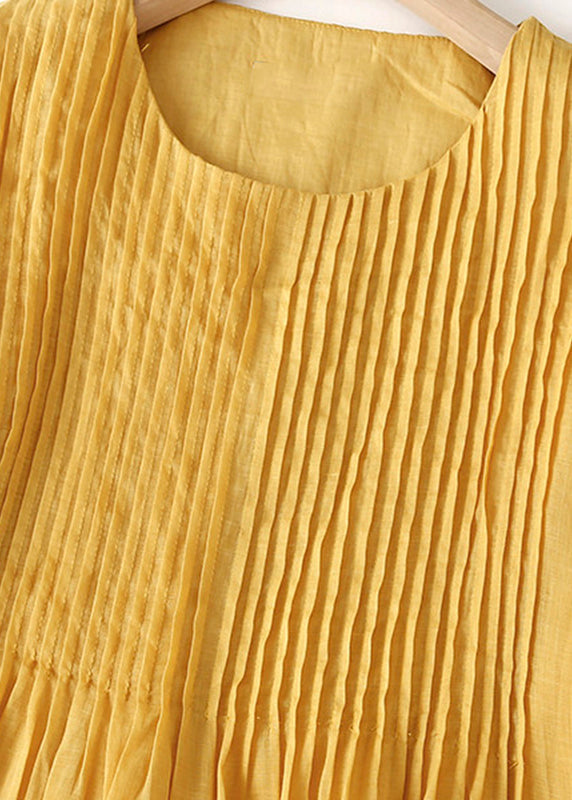 Women's Long Dress Patchwork Wrinkled Style Short Sleeve 2