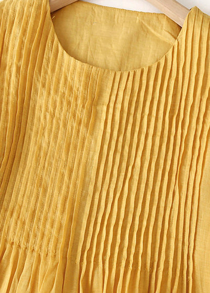 Women's Long Dress Patchwork Wrinkled Style Short Sleeve 2
