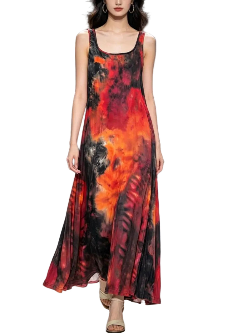Women's Long Dress U Neck Spaghetti Strap Sleeveless 0