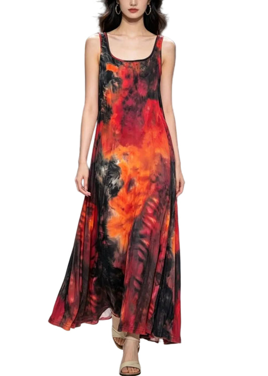 Women's Long Dress U Neck Spaghetti Strap Sleeveless 0