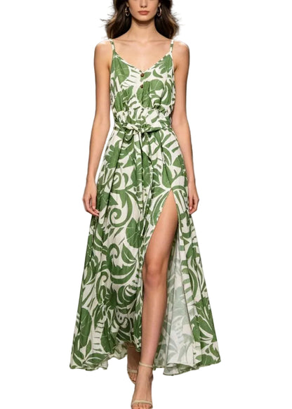Women’s Long Dress V Neck Side Open Loose Fit 0