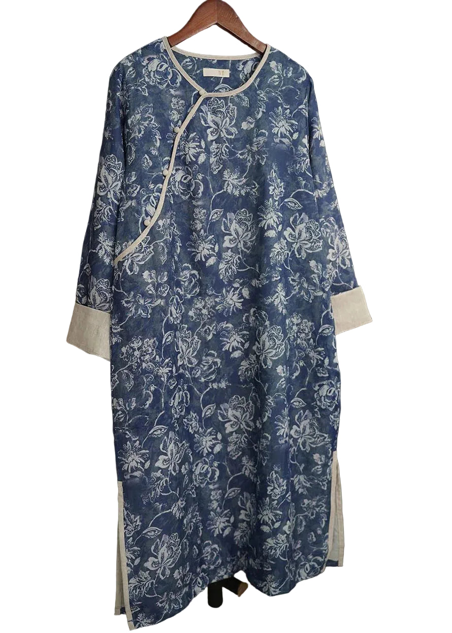 Women's Long Parka Retro Style Patchwork Side Open 0