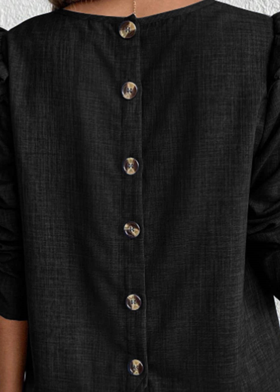 Women's Long Sleeve Button-Up Shirt Ruffled Patchwork 4