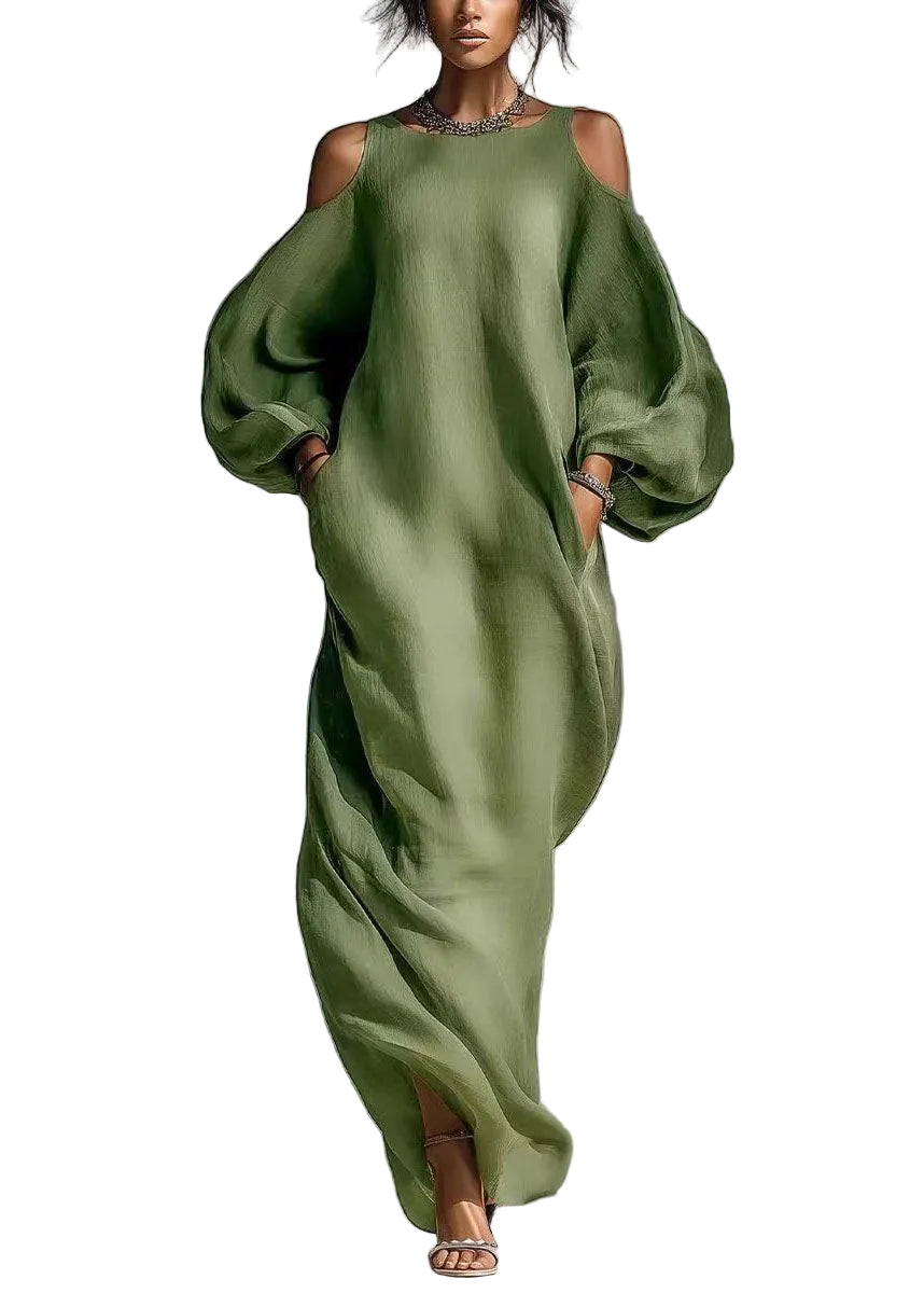 Women's Long Sleeve Cold Shoulder Dress Casual 0