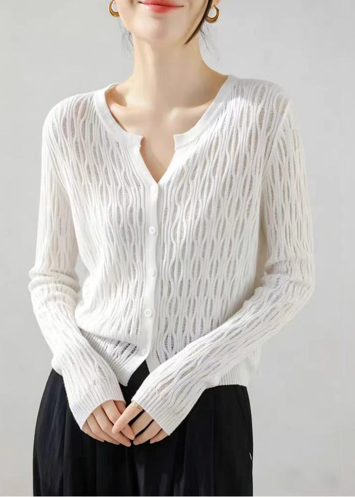Women's Long Sleeve Cut Out Knit Cardigan 1