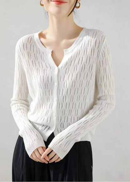 Women's Long Sleeve Cut Out Knit Cardigan 1