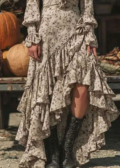 Women's Long Sleeve Dress Asymmetrical Design V Neck 4
