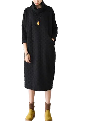 Women's Long Sleeve Dress High Neck Autumn Style 0