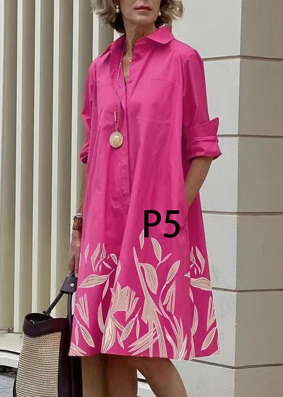 Women's Long Sleeve Dress Peter Pan Collar Polka Dot Print 4
