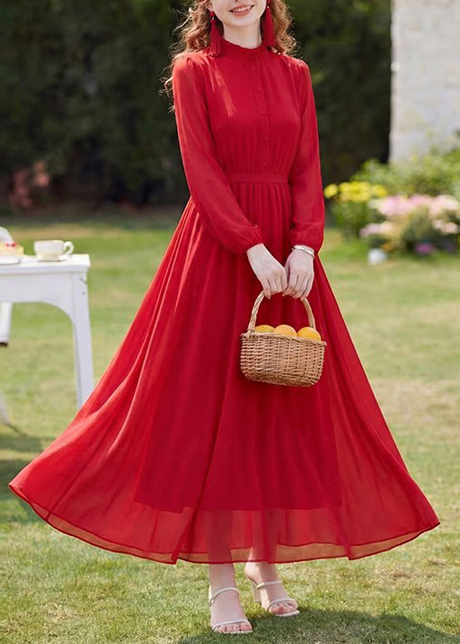 Women's Long Sleeve Dress Ruffled Patchwork Style 1