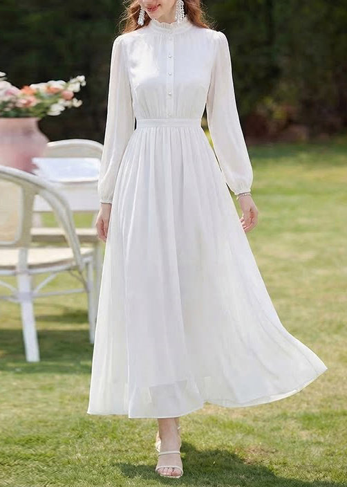 Women's Long Sleeve Dress Ruffled Patchwork Style 3