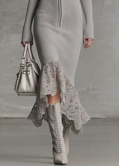 Women's Long Sleeve Hooded Dress Patchwork Style 4