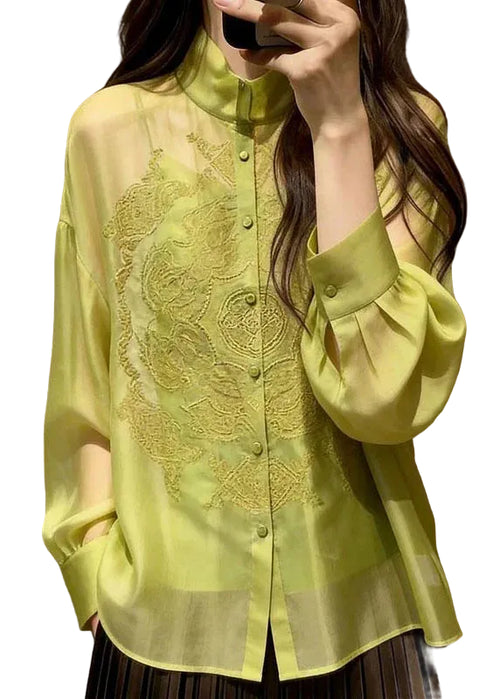 Women's Long Sleeve Shirt Embroidered 0