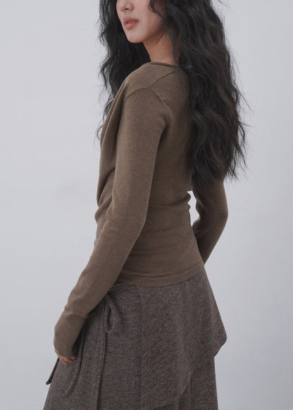 Women's Long Sleeve Shirt Two-Piece Style Cowl Neck 4