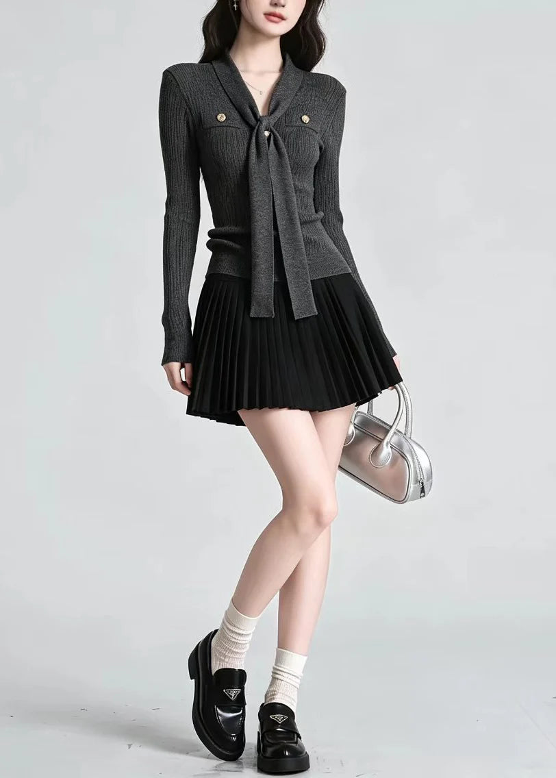 Women's Long Sleeve V Neck Knit Top Slim Fit 1